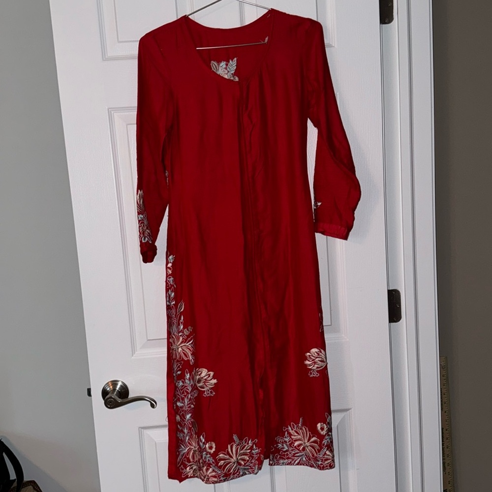 Salwar Kameez Red Floral Dress